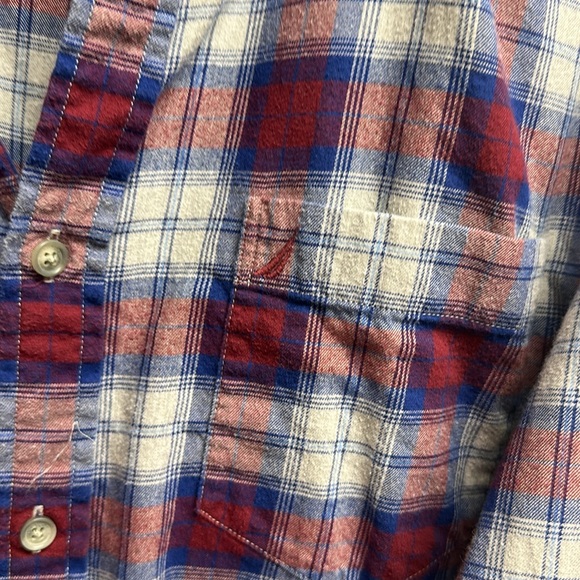Nautica blue and burgundy flannel - Picture 3 of 7